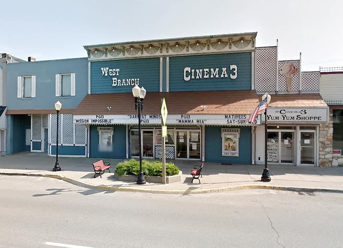 West Branch Cinema (Midstate Theater, Mid State Theater) - 2018 Street View (newer photo)